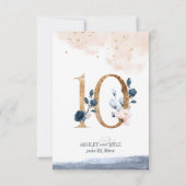 Hochzeit Tischnummer in Marine, Rost und Gold (Rückseite)