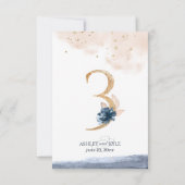 Hochzeit Tischnummer in Marine, Rost und Gold (Rückseite)