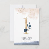 Hochzeit Tischnummer in Marine, Rost und Gold (Vorderseite)