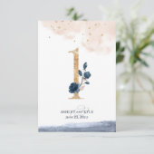 Hochzeit Tischnummer in Marine, Rost und Gold (Stehend Vorderseite)