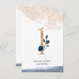 Hochzeit Tischnummer in Marine, Rost und Gold