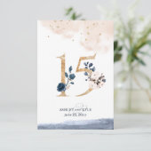 Hochzeit Tischnummer in Marine, Rost und Gold (Stehend Vorderseite)