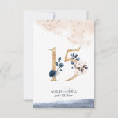 Hochzeit Tischnummer in Marine, Rost und Gold (Rückseite)