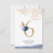 Hochzeit Tischnummer in Marine, Rost und Gold (Rückseite)