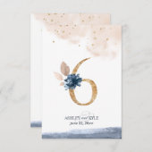 Hochzeit Tischnummer in Marine, Rost und Gold (Vorne/Hinten)