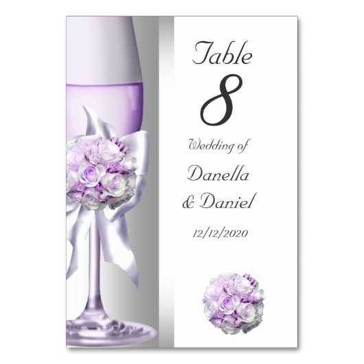 Hochzeit Tischnummer Lavender Lila Lilac (Vorderseite)
