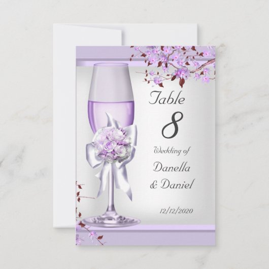 Hochzeit Tischnummer Lavender Lila Lilac 4 (Rückseite)