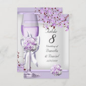 Hochzeit Tischnummer Lavender Lila Lilac 4 (Vorne/Hinten)