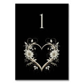 Hochzeit Tischnummer-Moderne Blume mit Herz Tischnummer (Rückseite)