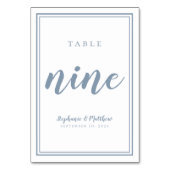 Hochzeit Tischnummer NINE Simple Dusty Blue (Rückseite)