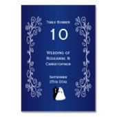 Hochzeit Tischnummer Royal Blue Bride Groom (Rückseite)