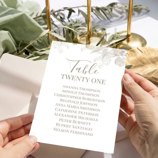 Hochzeit Tischnummer Sage Grüne