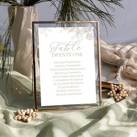 Hochzeit Tischnummer Sage Grüne