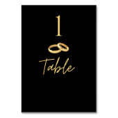Hochzeit Tischnummer-Schwarz & Gold- Tischnummer (Vorderseite)