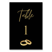 Hochzeit Tischnummer-Schwarz & Gold- Tischnummer (Vorderseite)