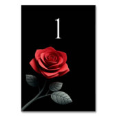 Hochzeit Tischnummer-Single Rote Rose- Tischnummer (Rückseite)