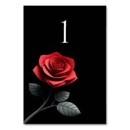 Hochzeit Tischnummer-Single Rote Rose- Tischnummer