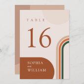 Hochzeit Tischnummern Boho Arch Beige (Vorne/Hinten)