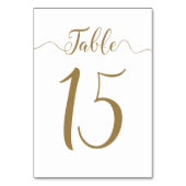 Hochzeit Tischnummern Gold Tischnummer 15 (Vorderseite)