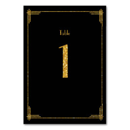 Hochzeit-Tischnummern - Goldene Sequenzen Art Deco Tischnummer