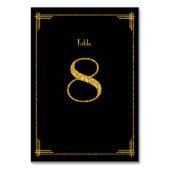 Hochzeit-Tischnummern - Goldene Sequenzen Art Deco Tischnummer (Vorderseite)