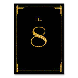 Hochzeit-Tischnummern - Goldene Sequenzen Art Deco Tischnummer