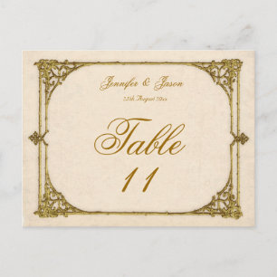 Hochzeit Tischnummernkarte Antik / Vintage Rahmen Postkarte