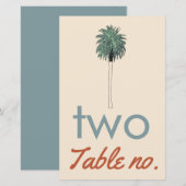 Hochzeit Tischzahl mit Palme als Rahmen (Vorne/Hinten)