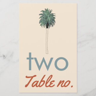 Hochzeit Tischzahl mit Palme als Rahmen