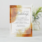 HOCHZEIT | Topaz Abstrakter Marmor Einladung (Stehend Vorderseite)