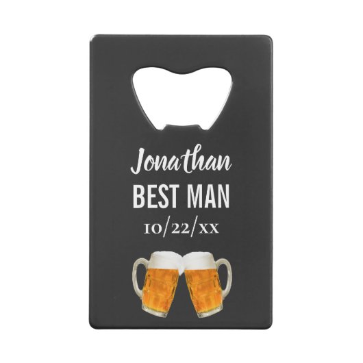 Hochzeit Trauzeuge Bachelor Party Gefallen Bierjub Geldbeutel Flaschenöffner (Vorderseite)