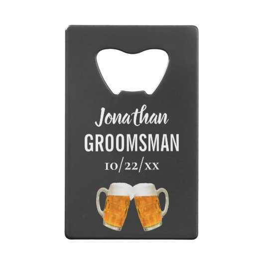 Hochzeit Trauzeuge Bachelor Party Gefallen Bierjub Geldbeutel Flaschenöffner (Rückseite)