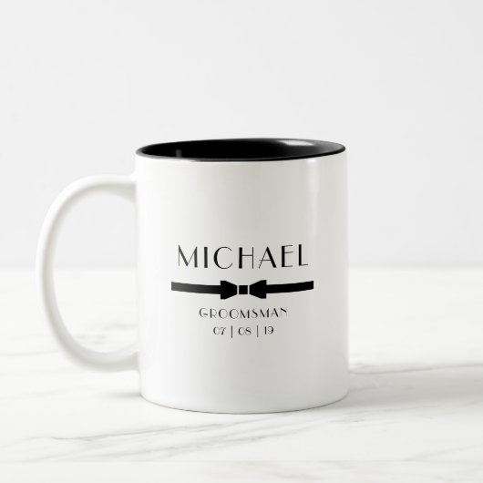 Hochzeit TRAUZEUGE Bow Krawatte Zweifarbige Tasse (Links)