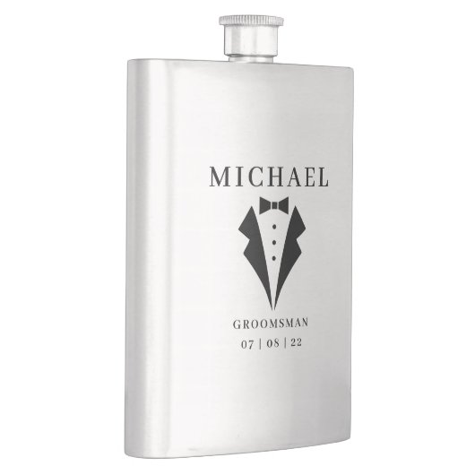 Hochzeit TRAUZEUGE Personalisiert Name & Datum Tux Flachmann (Rechts)