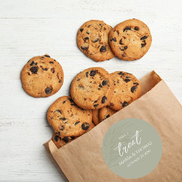 Hochzeit Trendy Sage Green nehmen eine Leckerei Runder Aufkleber