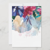 Hochzeit | Tropenfarben-Blume Einladung (Rückseite)