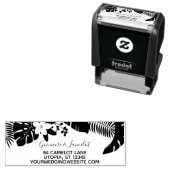 Hochzeit Tropenpalme Blätter Moderne Rücksendeadre Permastempel (Beispiel)