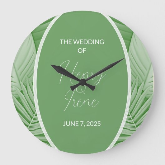 Hochzeit Tropical Bridal Große Wanduhr (Vorderseite)