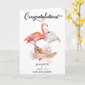 Hochzeit Tropical Flamingo Boho Herzlichen Glückwu Karte (Gelbe Blume)