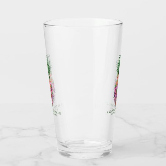 Hochzeit tropischer Ananas Glas (Links)