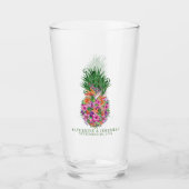 Hochzeit tropischer Ananas Glas (Vorderseite)