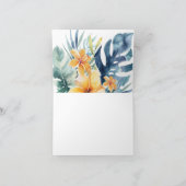 Hochzeit tropischer Flora Dankeskarte (Innenseite)