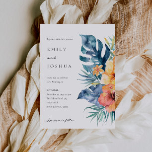 Hochzeit tropischer Flora Einladung