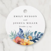 Hochzeit tropischer Flora Geschenkanhänger (Vorderseite)