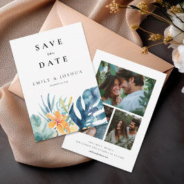 Hochzeit tropischer Flora Save The Date