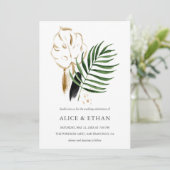 Hochzeit tropischer Pflanzen Einladung (Stehend Vorderseite)