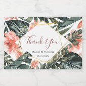 Hochzeit Tropisches Gold Mini Weinflasche Schaumweinetikett (Einzelnes Label)