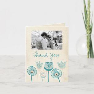 Hochzeit Türkis Blau Elfenbein Funky Dankeskarten Dankeskarte