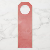 Hochzeit türkisfarbener und tropischer Korallen Flaschenanhänger (Rückseite)