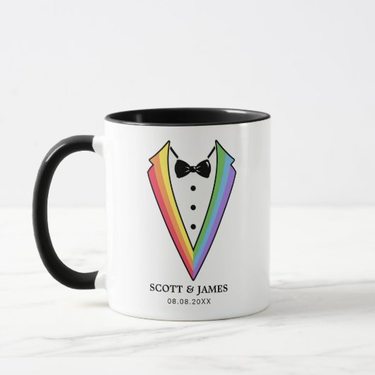Hochzeit Tuxedo Gay LGBTQ+ Kaffee Tasse (Links)